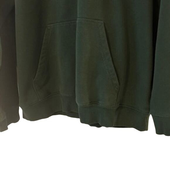 H&M Essentials Hoodie Green Pullover Sweatshirt Kangaroo Pocket Unisex Large - Picture 3 of 7